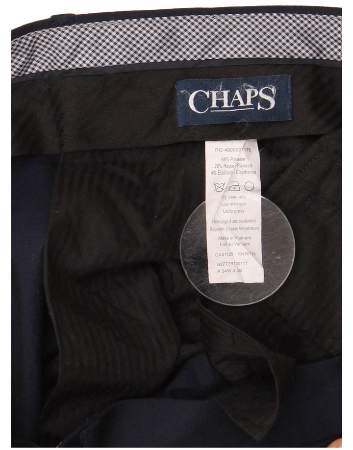 Мужские прямые костюмные брюки CHAPS W34 L30 темно-синие из полиэстера