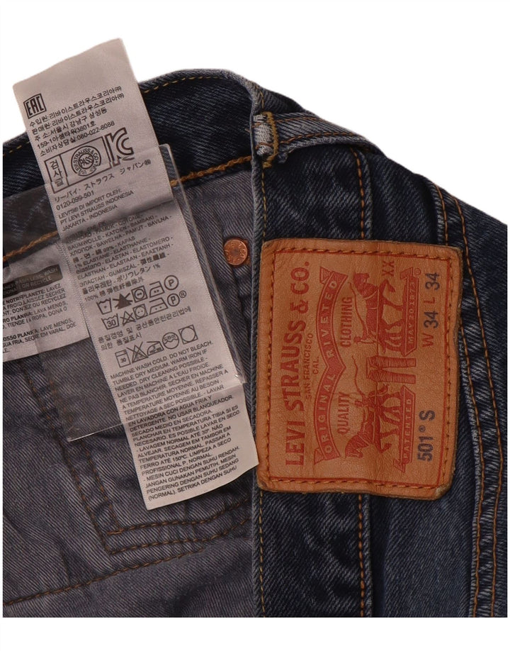 Мужские прямые джинсы Levi's 501 W34 L34 синие, хлопок