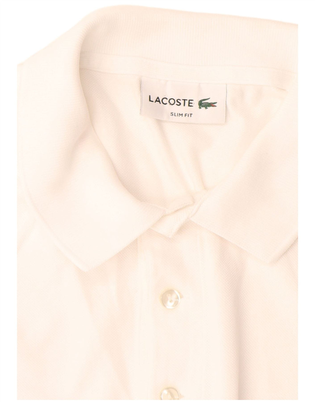 Мужская рубашка поло Lacoste Slim Fit, средний белый хлопок, хлопок