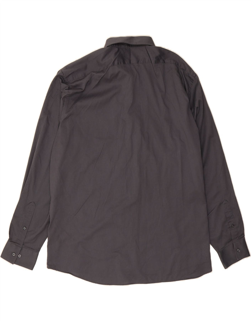 VAN HEUSEN Mens Regular Fit Shirt Size 18 1/2  2XL Grey Cotton Vintage Van Heusen and Second-Hand Van Heusen from Messina Hembry 