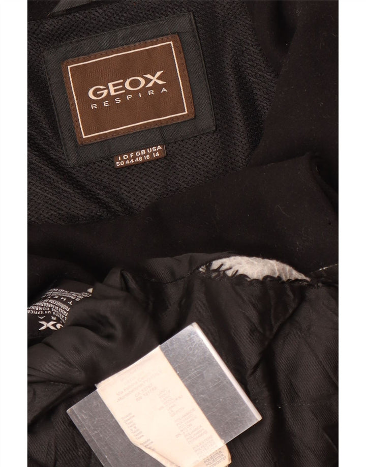Женское пальто GEOX Respira UK 16, большое, черное, шерстяное