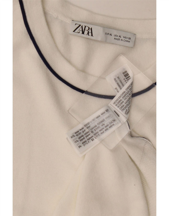 Женская майка безрукавка ZARA UK 18 XL, белая вискоза