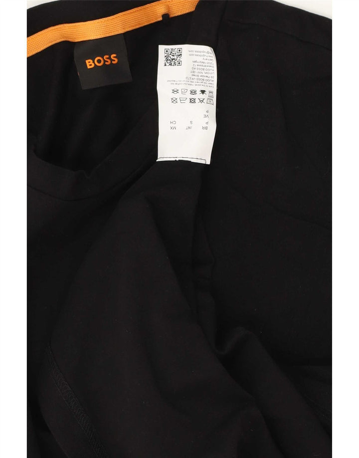 Мужской топ с длинным рукавом Hugo Boss, маленький черный хлопок