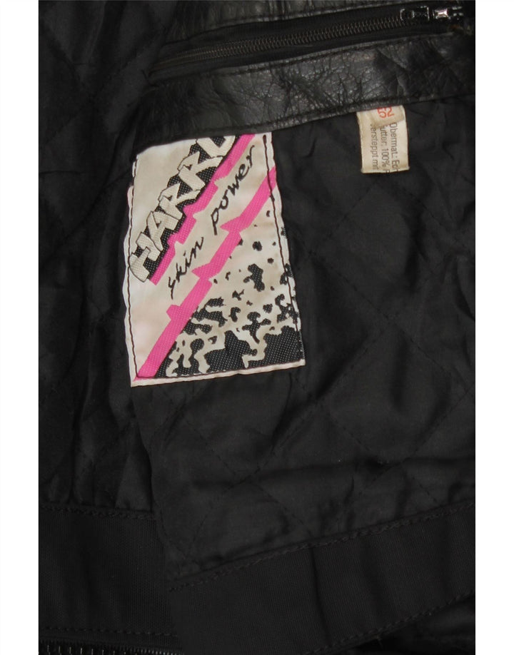 Мужская кожаная куртка-гонщик Harro IT 52 XL черная кожа