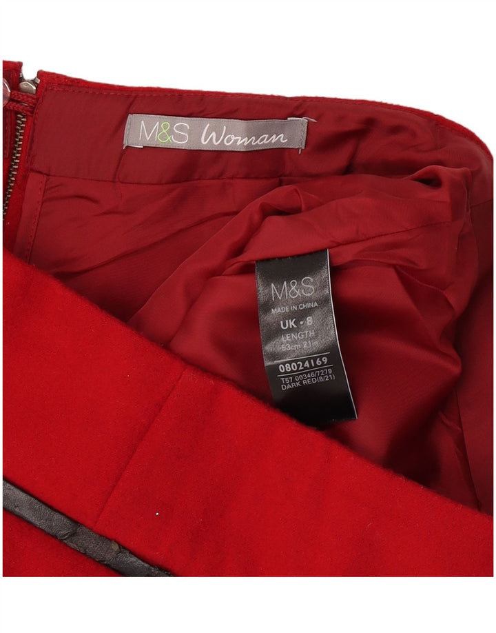 Женская прямая юбка Marks & Spencer UK 8, маленькая W28, красный полиэстер