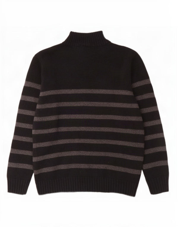 Мужской свитер Pierre Cardin с воротником на молнии XL, черный в полоску, акрил