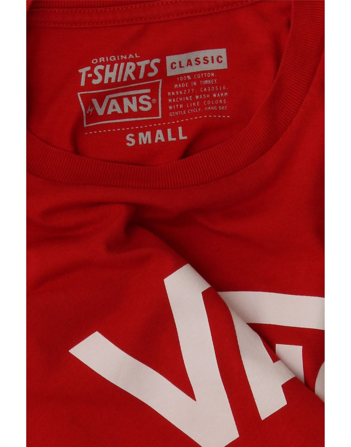 VANS Mens Graphic T-Shirt Top Small Red Cotton Classic Vintage Vans and Second-Hand Vans from Messina Hembry 