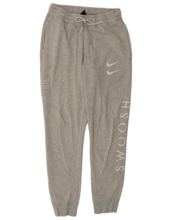 Мужские спортивные брюки с рисунком Nike Swoosh, джоггеры, маленькие серые, хлопковые