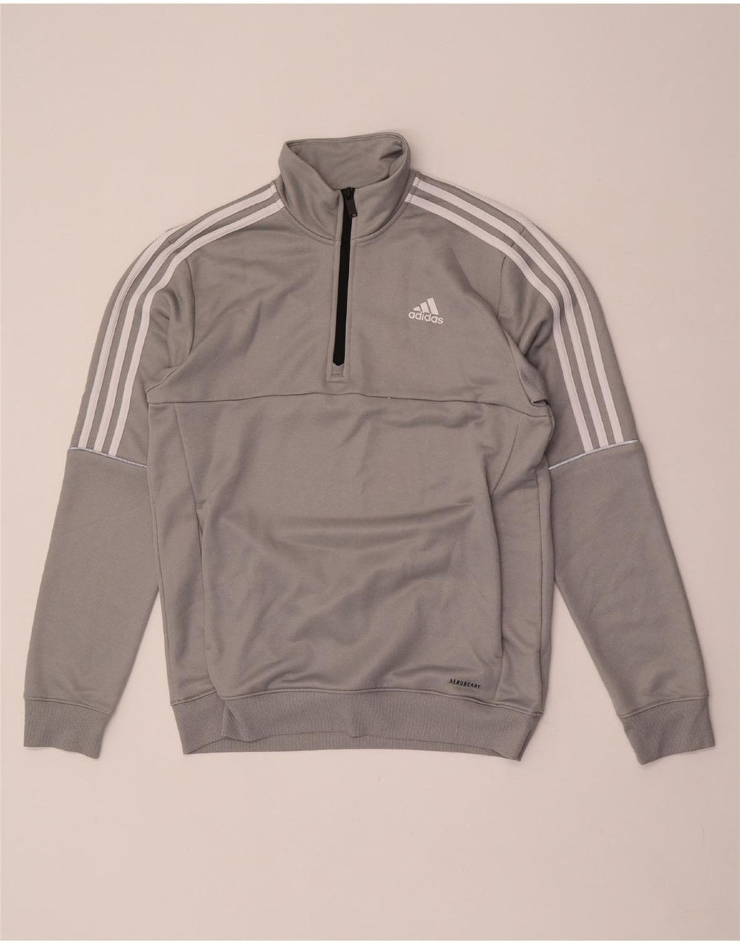 Мужской свитшот с воротником на молнии ADIDAS Aeroready, средний серый полиэстер