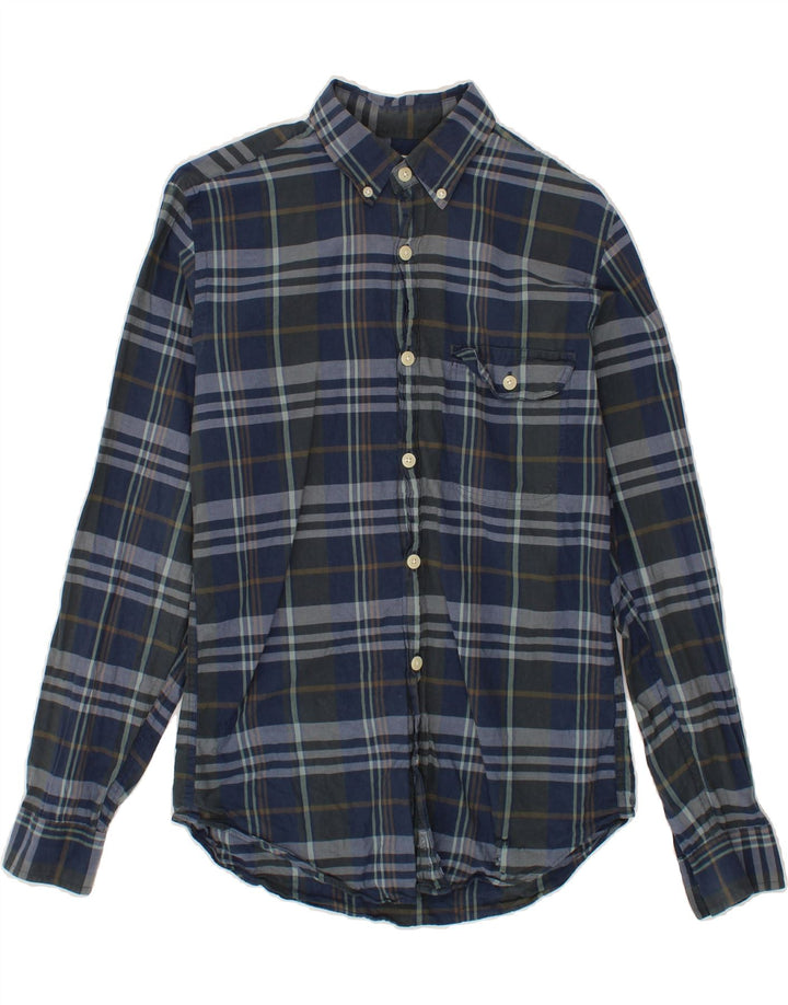 J. CREW Mens Shirt Small Navy Blue Check Cotton Vintage J. Crew and Second-Hand J. Crew from Messina Hembry 