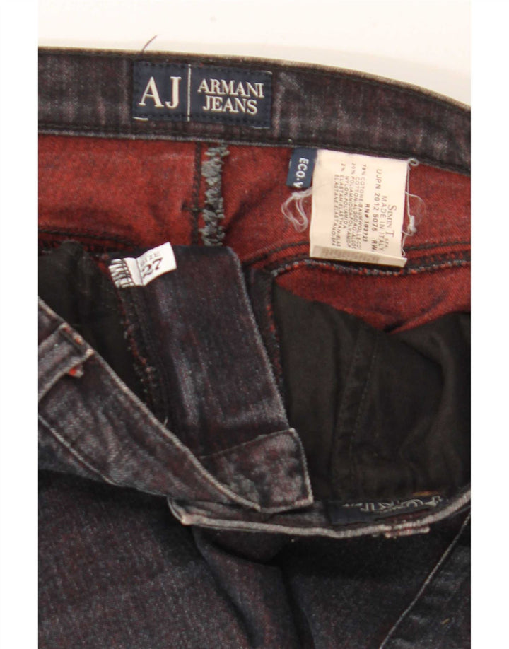 Женские узкие джинсы Armani W27 L32, черный хлопок