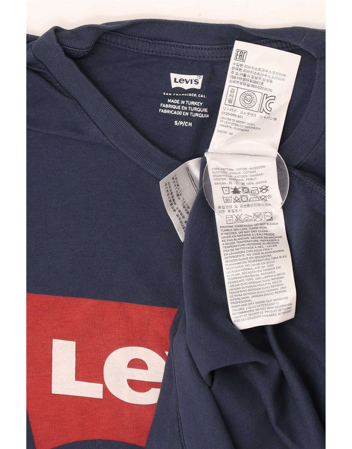 Мужская футболка с рисунком Levi's, маленький размер, темно-синий, хлопок