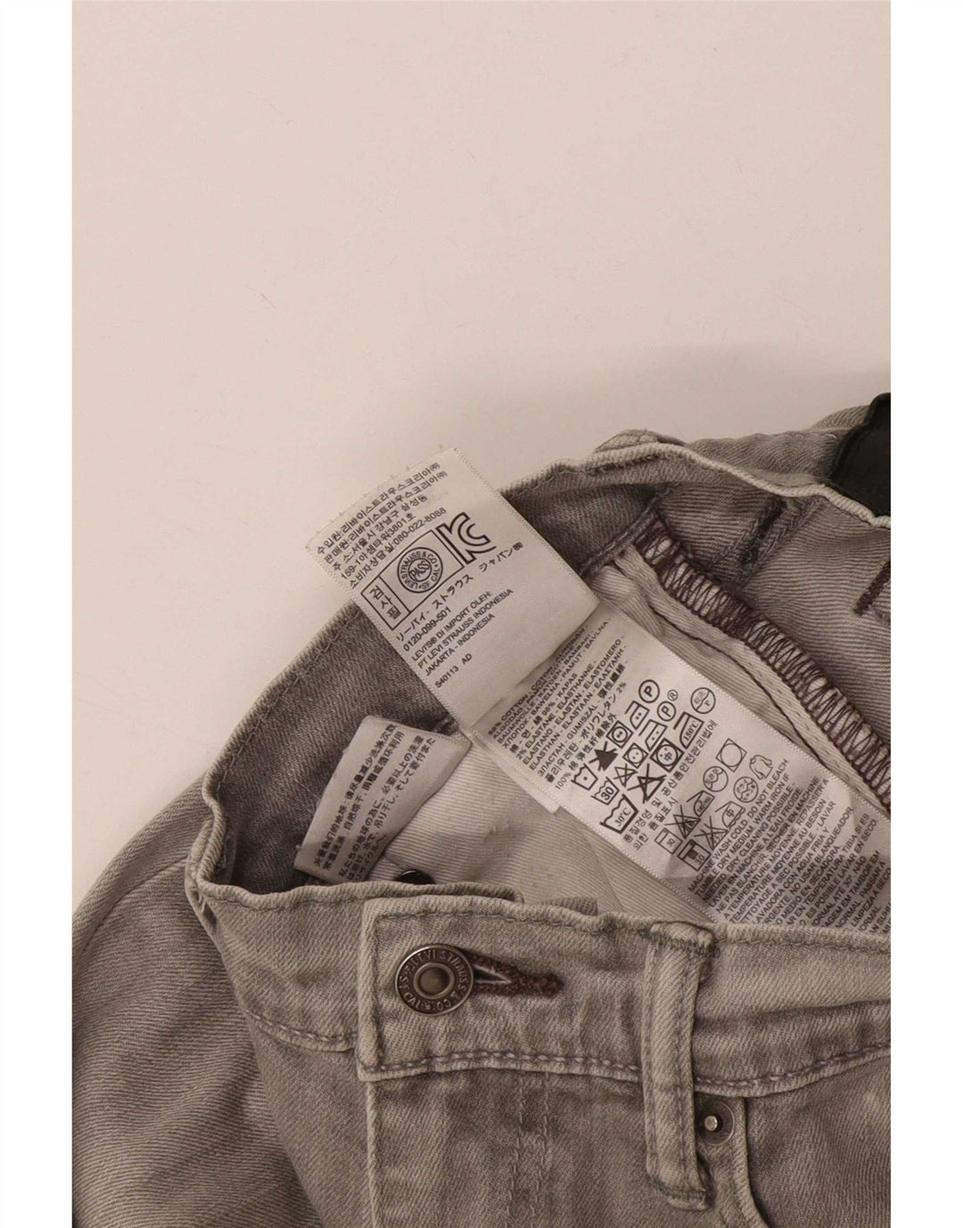 Женские джинсы скинни Levi's W29 L32 Серый хлопок
