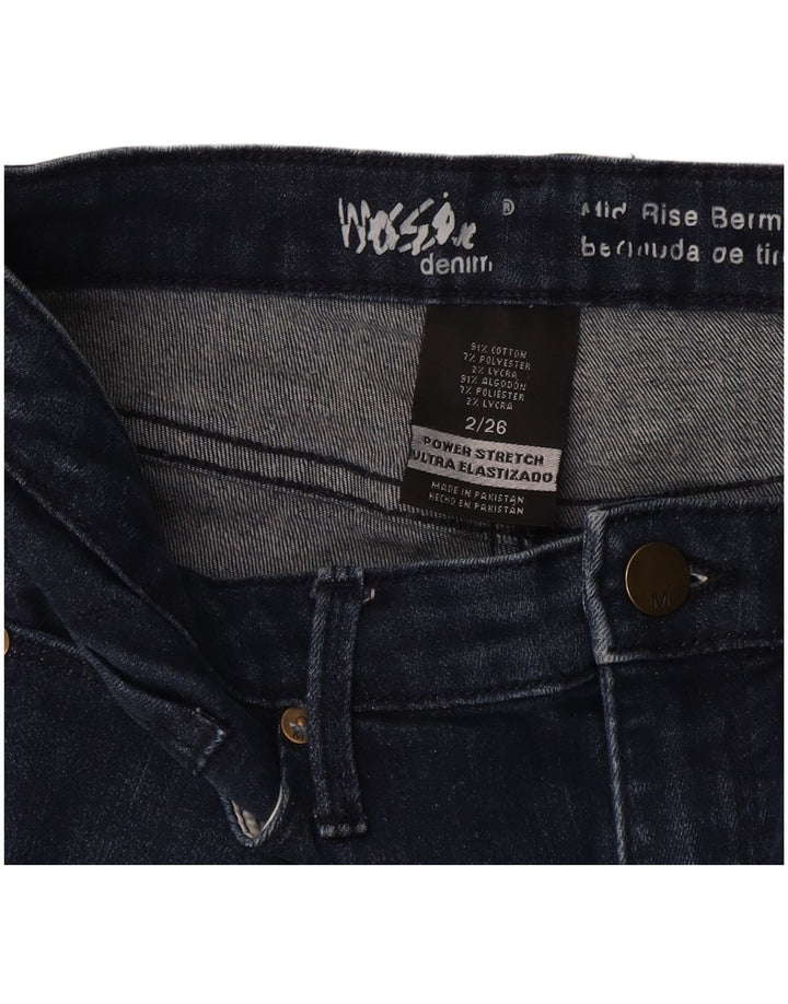 MOSSIMO Женские джинсовые шорты-бермуды со средней посадкой US 2 XS W26 Темно-синие хлопковые