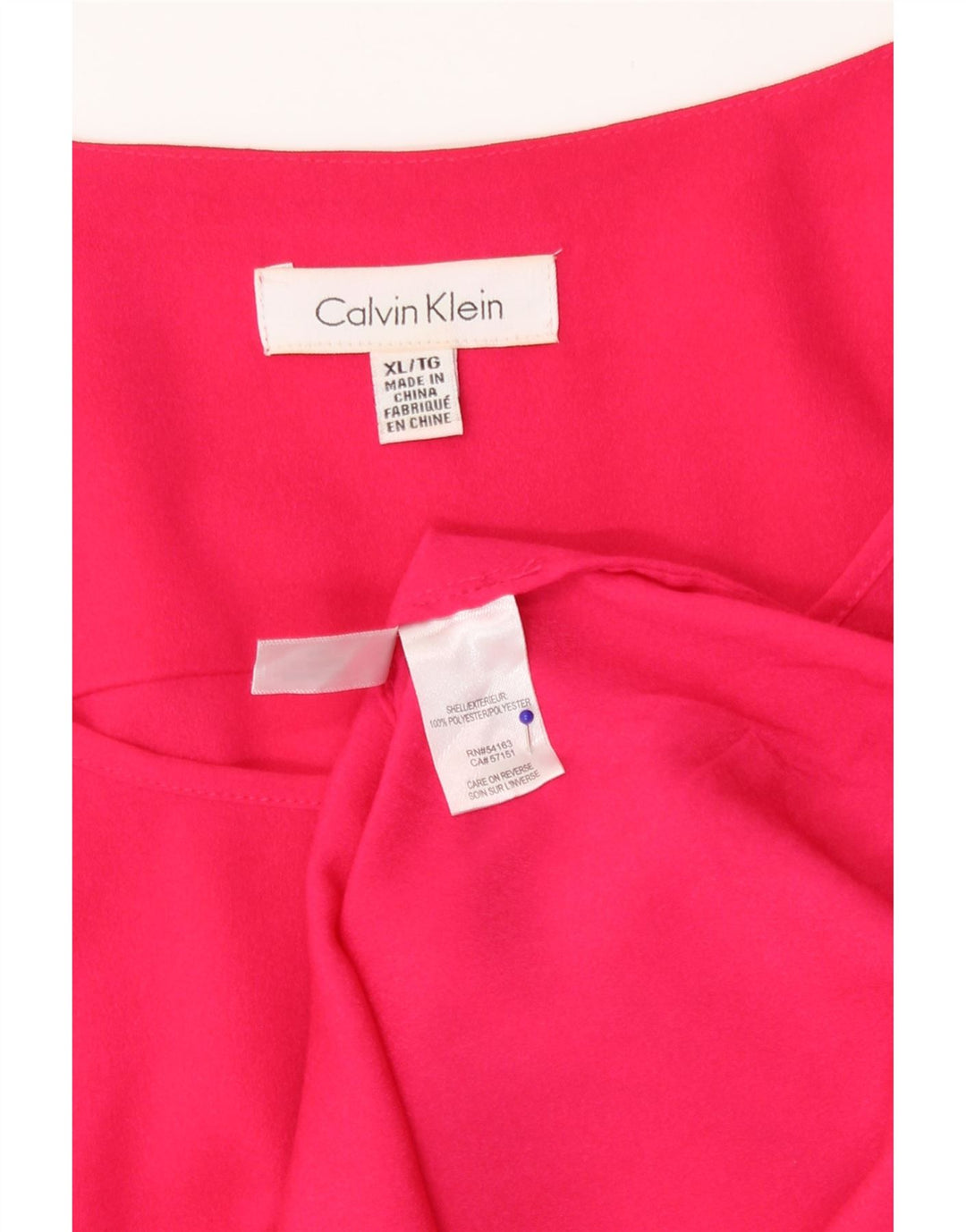 Женская блузка с длинным рукавом Calvin Klein, топ UK 18 XL, розовый полиэстер