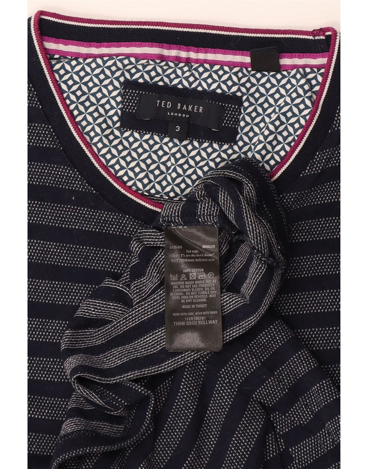 Мужская футболка Ted Baker, размер 3, средний, темно-синяя, хлопковая полоска