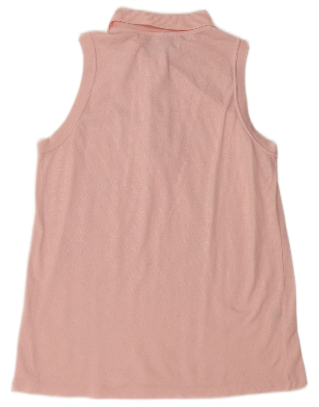 LACOSTE Женская рубашка поло без рукавов, размер 42, большая розовая, хлопок