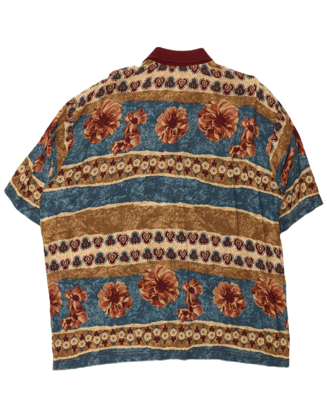 Мужская рубашка-поло Bramante 2XL разноцветная с цветочным принтом