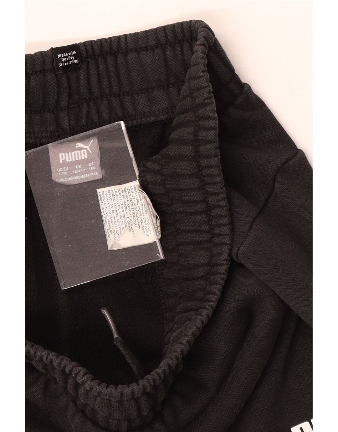 Спортивный костюм PUMA для мальчиков, брюки для бега, 13–14 лет, черный хлопок