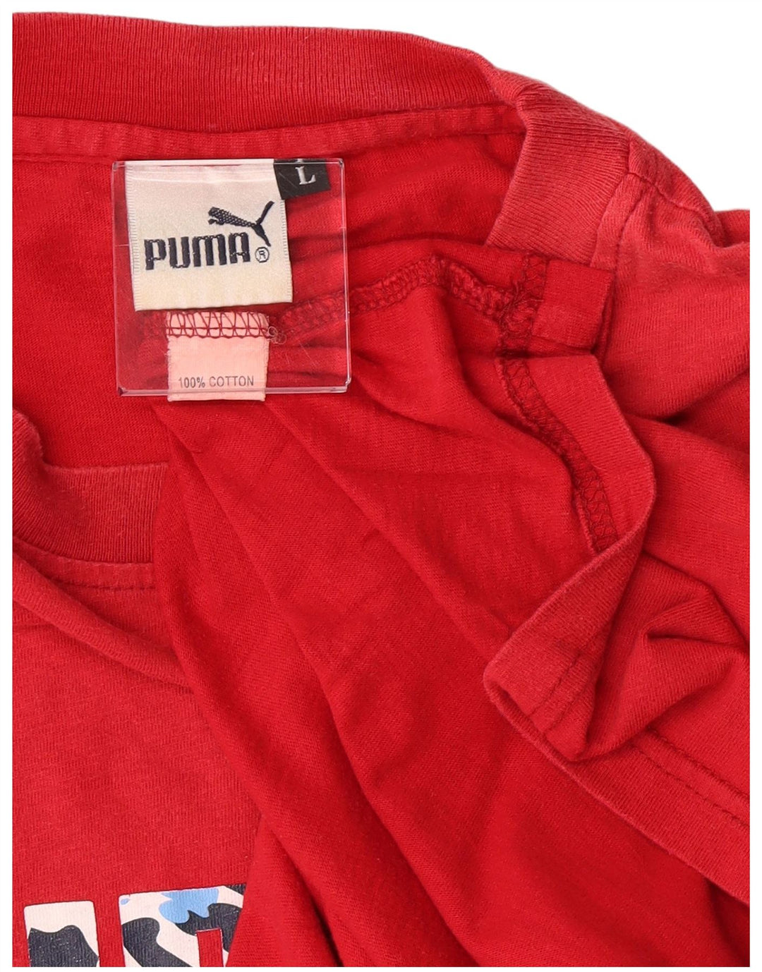 Мужская футболка с рисунком Puma, большой красный хлопок