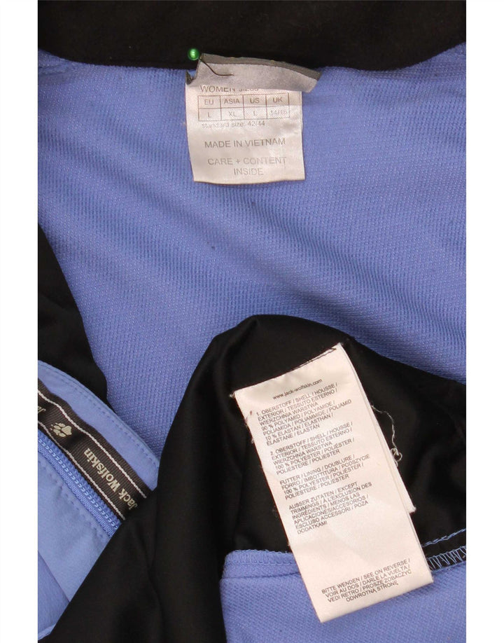 Женская дождевик с капюшоном Jack Wolfskin UK 14/16, большой синий полиамид