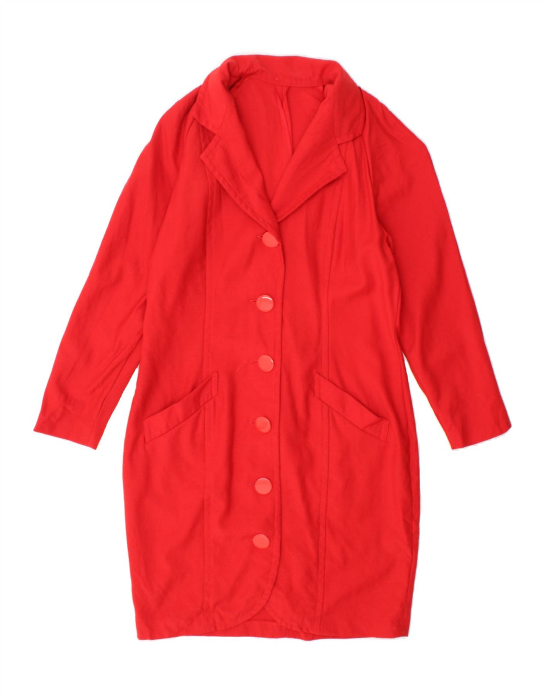 VINTAGE Womens Longline 6 Button Blazer Jacket UK 10 Small Red Vintage Vintage and Second-Hand Vintage from Messina Hembry 