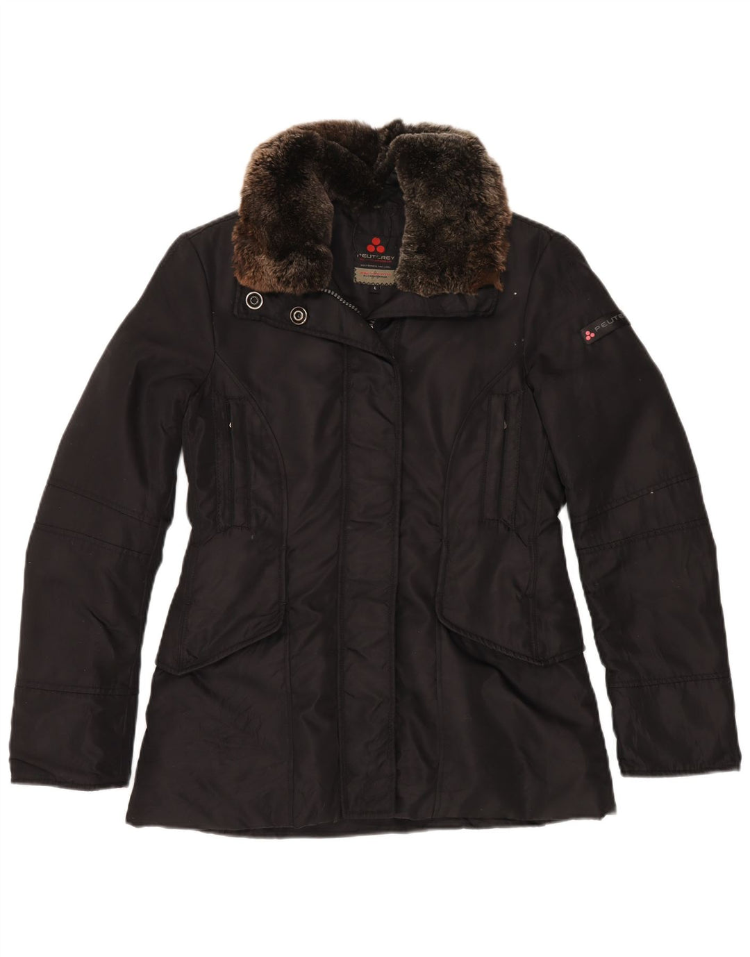 PEUTEREY Женская стеганая куртка UK 16, большая, черная, полиамид