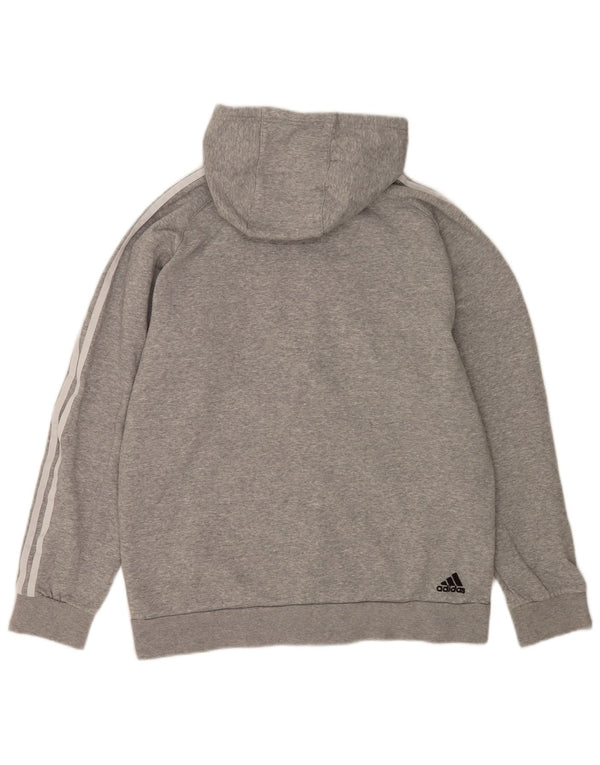 Adidas Мужской свитер с капюшоном и молнией с графическим рисунком, большой серый хлопок с цветными блоками
