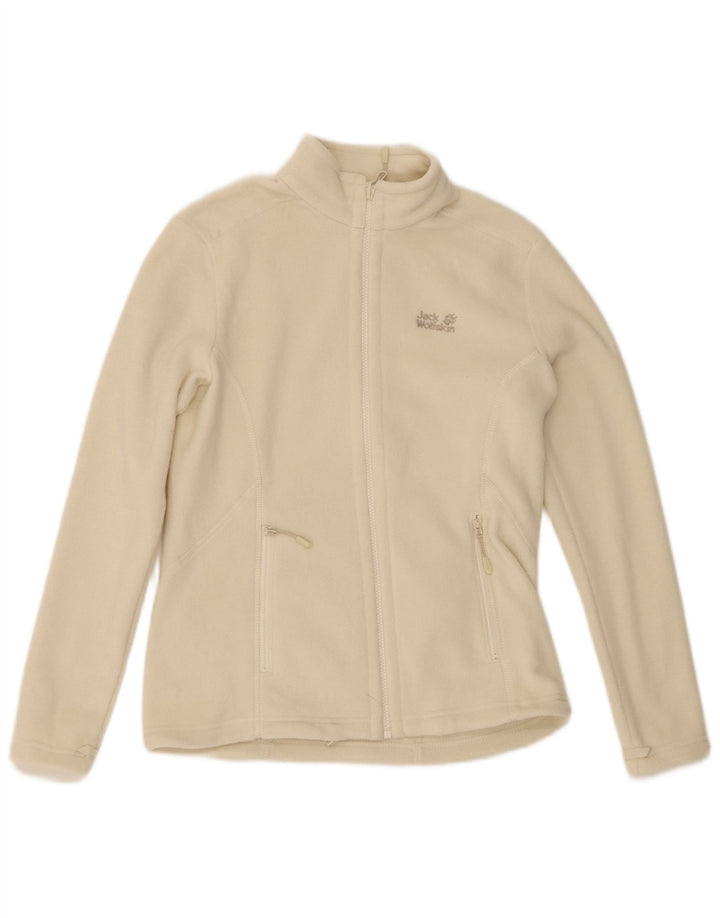Женская флисовая куртка с подкладкой Jack Wolfskin, Великобритания, маленький размер 8/10, белый полиэстер
