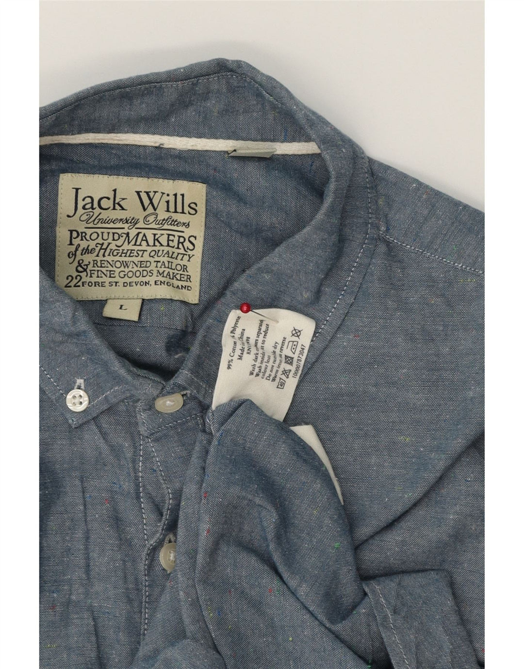 Мужская рубашка с коротким рукавом Jack Wills, большой синий хлопок