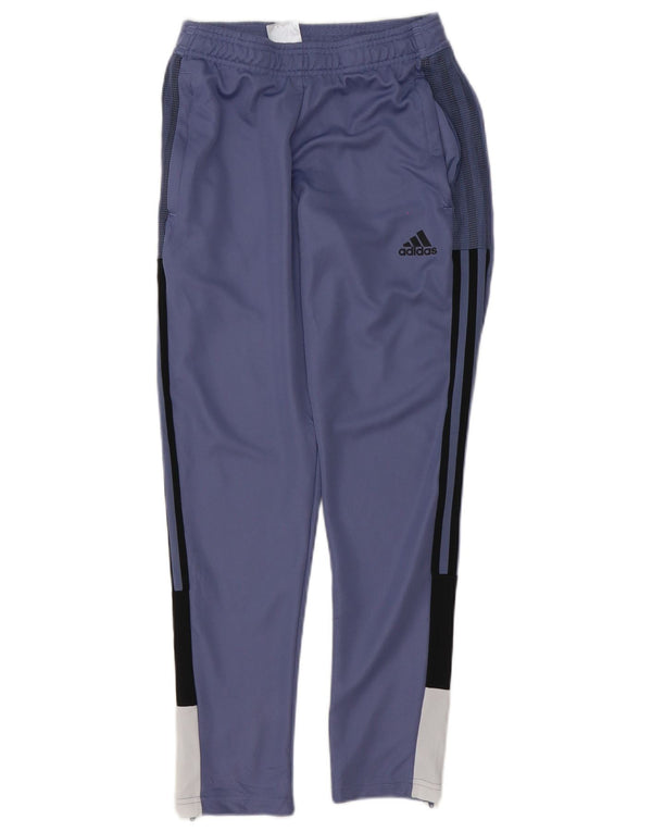 Спортивные брюки Adidas Aeroready для девочек 11–12 лет, фиолетовые с цветными блоками