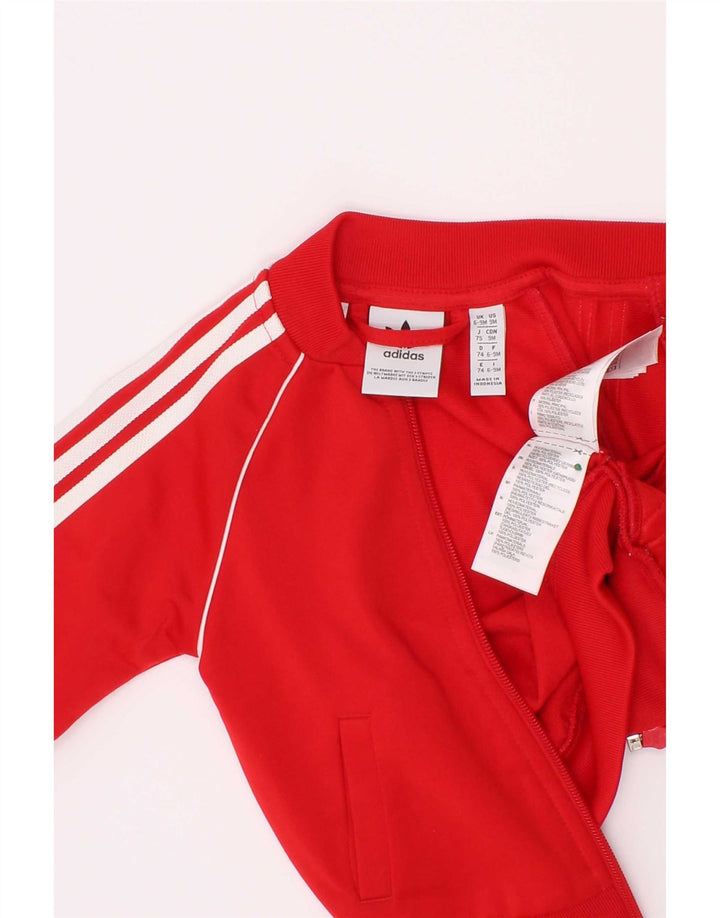 Спортивный костюм Adidas для маленьких мальчиков, верхняя куртка 6-9 месяцев, красный полиэстер