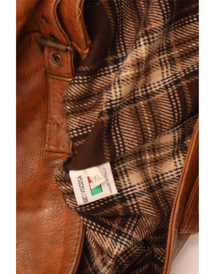 Винтажная женская кожаная куртка UK 18 XL Коричневая кожаная в крапинку