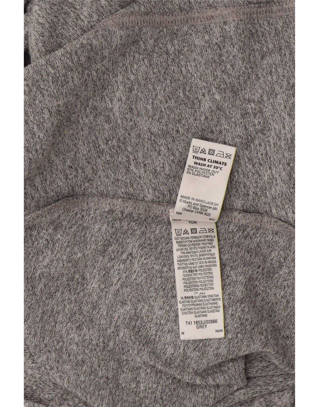 Женское платье А-силуэта с рукавом 3/4 Marks & Spencer UK 12, полиэстер среднего серого цвета