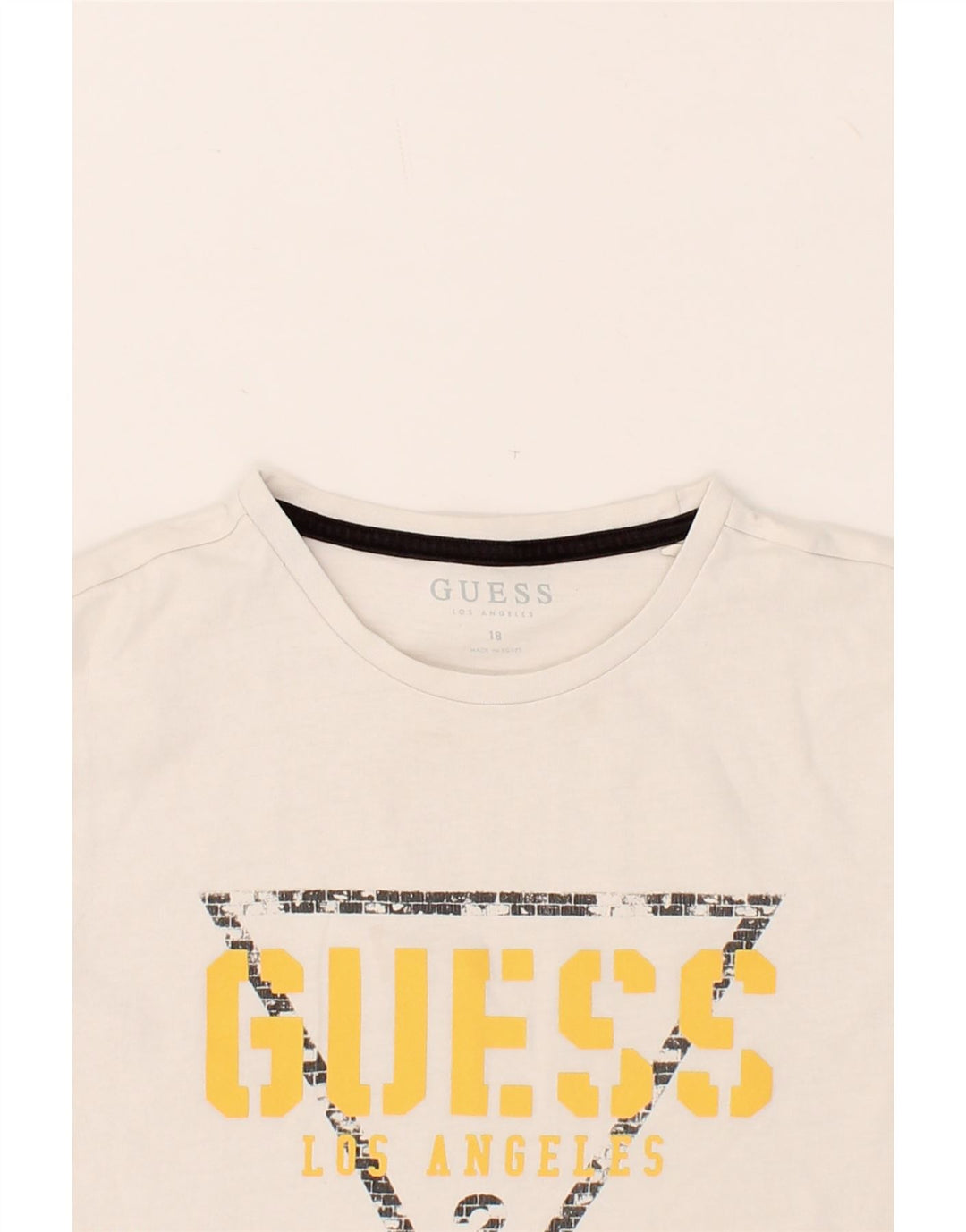 GUESS Boys Graphic T-Shirt Top 15-16 Years White Vintage Guess and Second-Hand Guess from Messina Hembry 