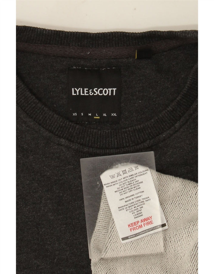 Мужской свитер Lyle & Scott, большой серый хлопковый джемпер