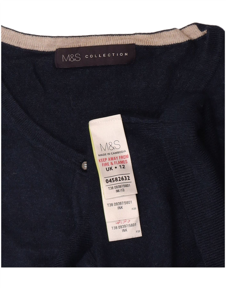 Женский кардиган Marks & Spencer UK 12, средний темно-синий из вискозы