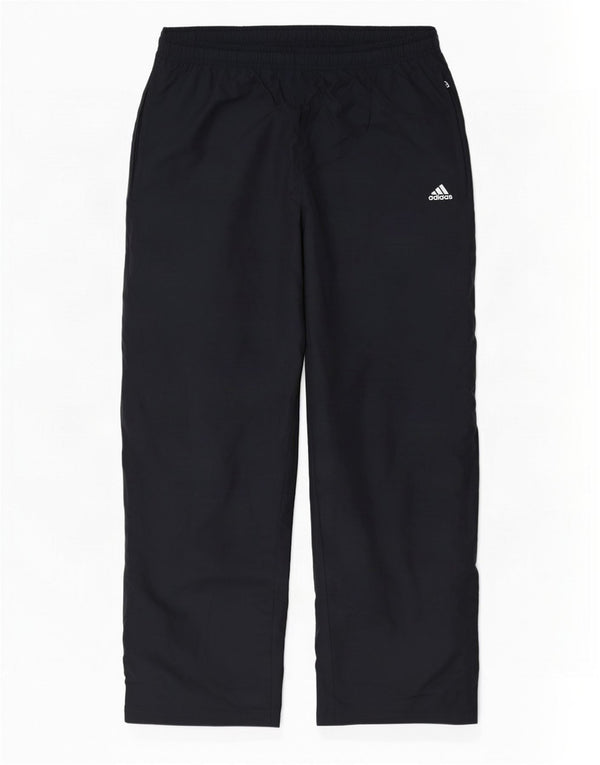 Мужские спортивные брюки Adidas среднего размера из полиэстера черного цвета