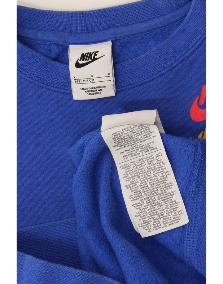 Джемпер с рисунком Nike для мальчиков, 12–13 лет, большой синий, хлопок