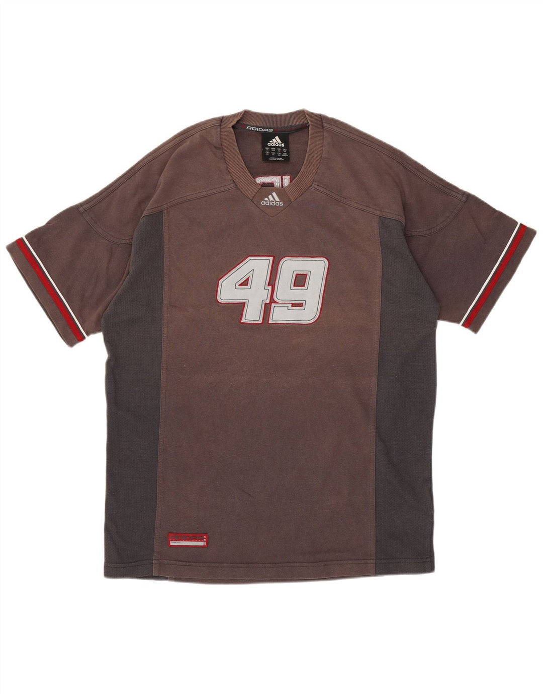 Мужская футболка с рисунком ADIDAS Top XS, серая, хлопок с цветными блоками