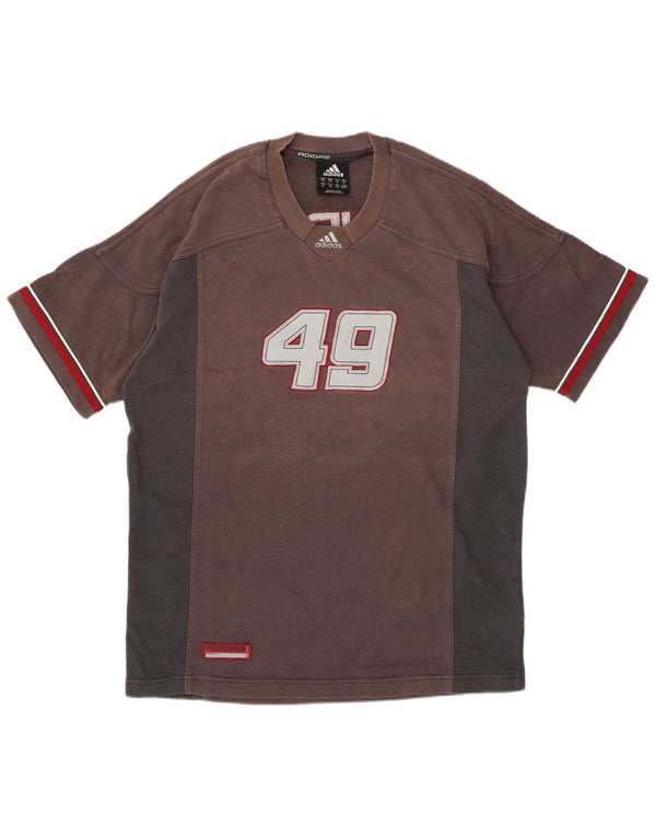 Мужская футболка с рисунком ADIDAS Top XS, серая, хлопок с цветными блоками