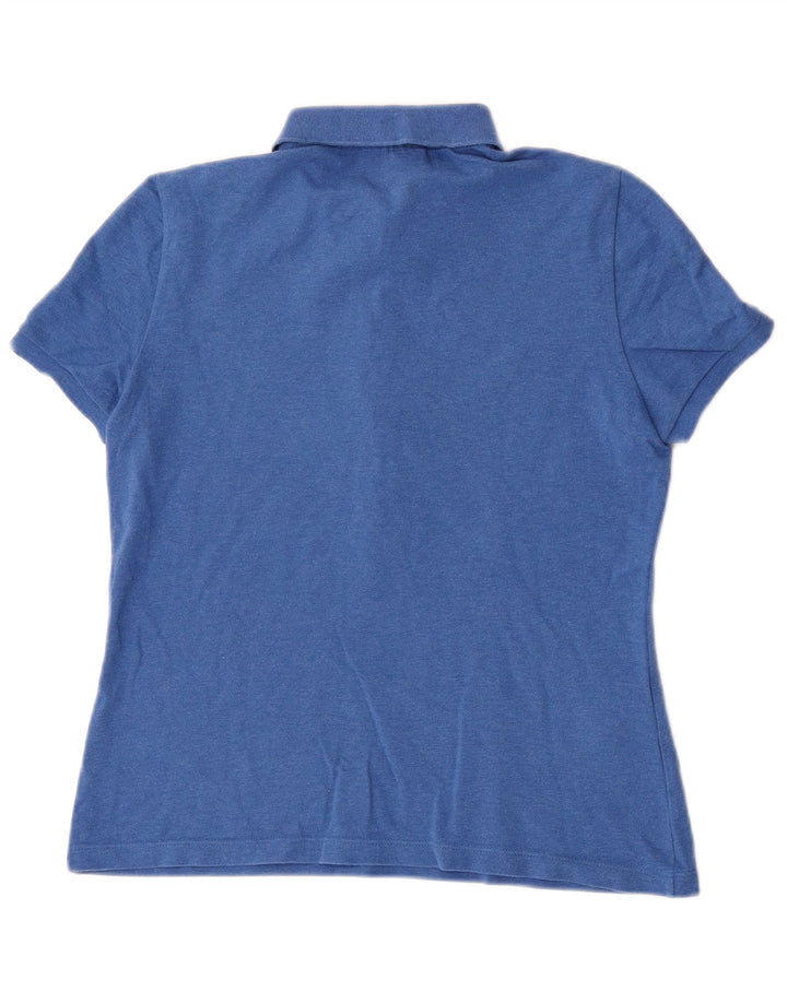 Lacoste Женская рубашка-поло приталенного кроя, размер 40, средний синий хлопок, хлопок