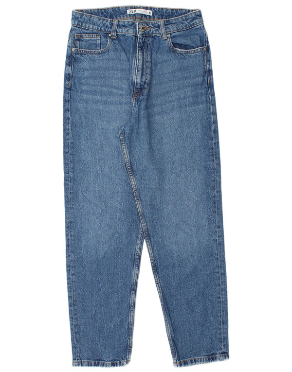 Женские зауженные джинсы с высокой талией ZARA EU 38, маленькие W28 L28, синие