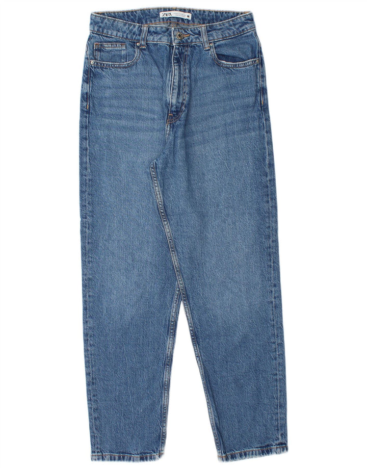 Женские зауженные джинсы с высокой талией ZARA EU 38, маленькие W28 L28, синие