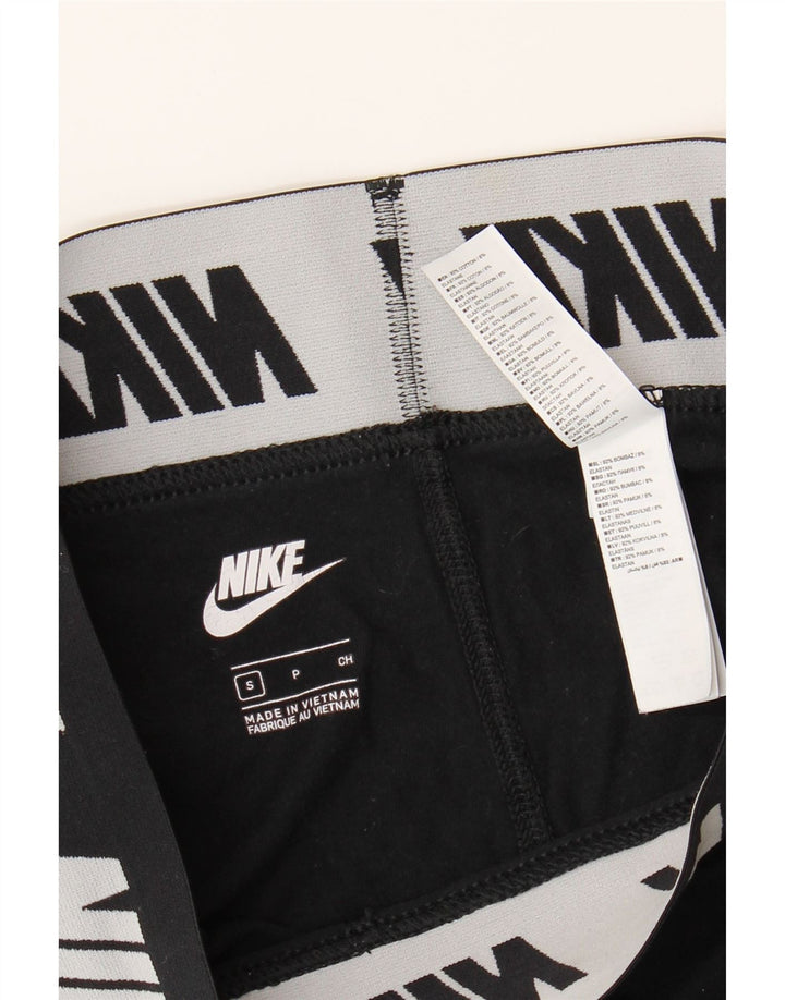 NIKE Womens Graphic Leggings UK 8 Small  Black Cotton