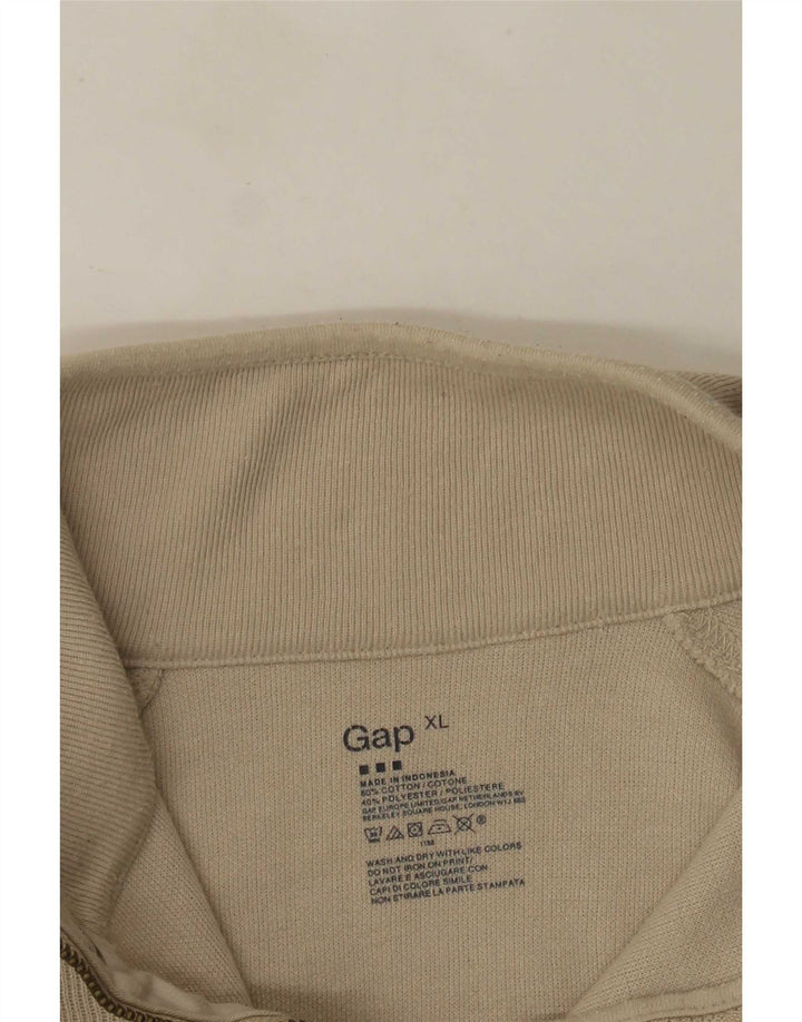 Мужской топ Gap с воротником на молнии и длинным рукавом XL, бежевый хлопок