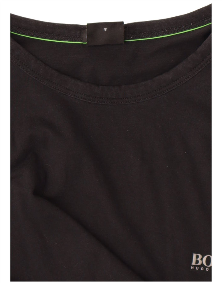 Мужской топ обычного кроя HUGO BOSS с длинным рукавом, маленький черный хлопок