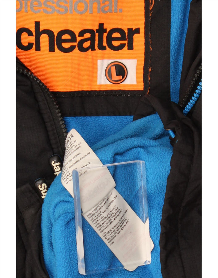 SUPERDRY Мужская ветровка с капюшоном, куртка UK 40, большая черная