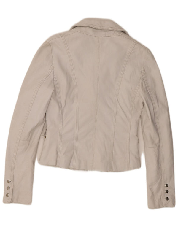 Винтажный женский кожаный пиджак IT 44 Medium White Leather