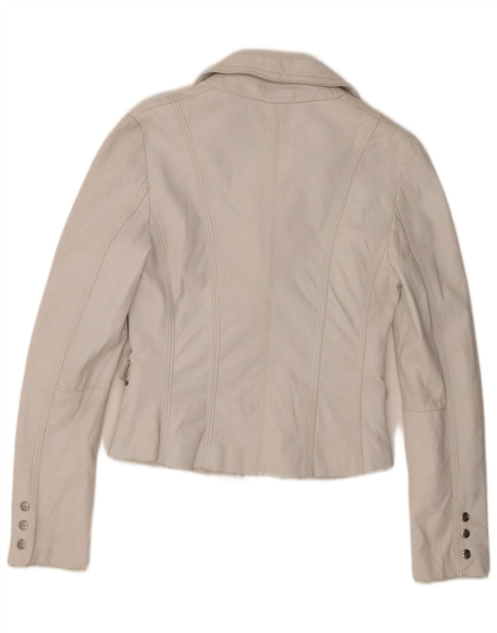Винтажный женский кожаный пиджак IT 44 Medium White Leather
